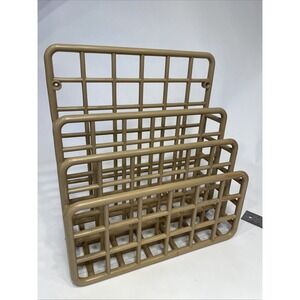 Vintage Yaffa Design Catch All Desk Plastic Storage Organizer Rack 1983 Tan